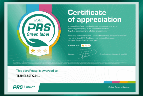 Teamplast ottiene il PRS Green Label 2025: sostenibilità concreta, premiata in Europa