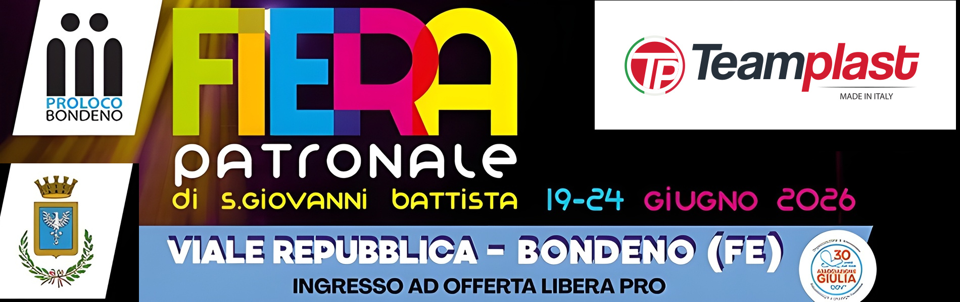 Teamplast sarà presente alla Fiera di Bondeno 2026: vi aspettiamo dal 19 al 25 giugno