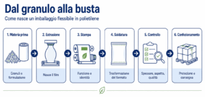 infografica Dal granulo alla busta
